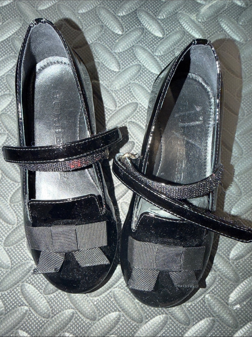 Burberry Black Patent Mary Jane Shoes with Bow